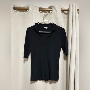 jigsaw vneck polo top black